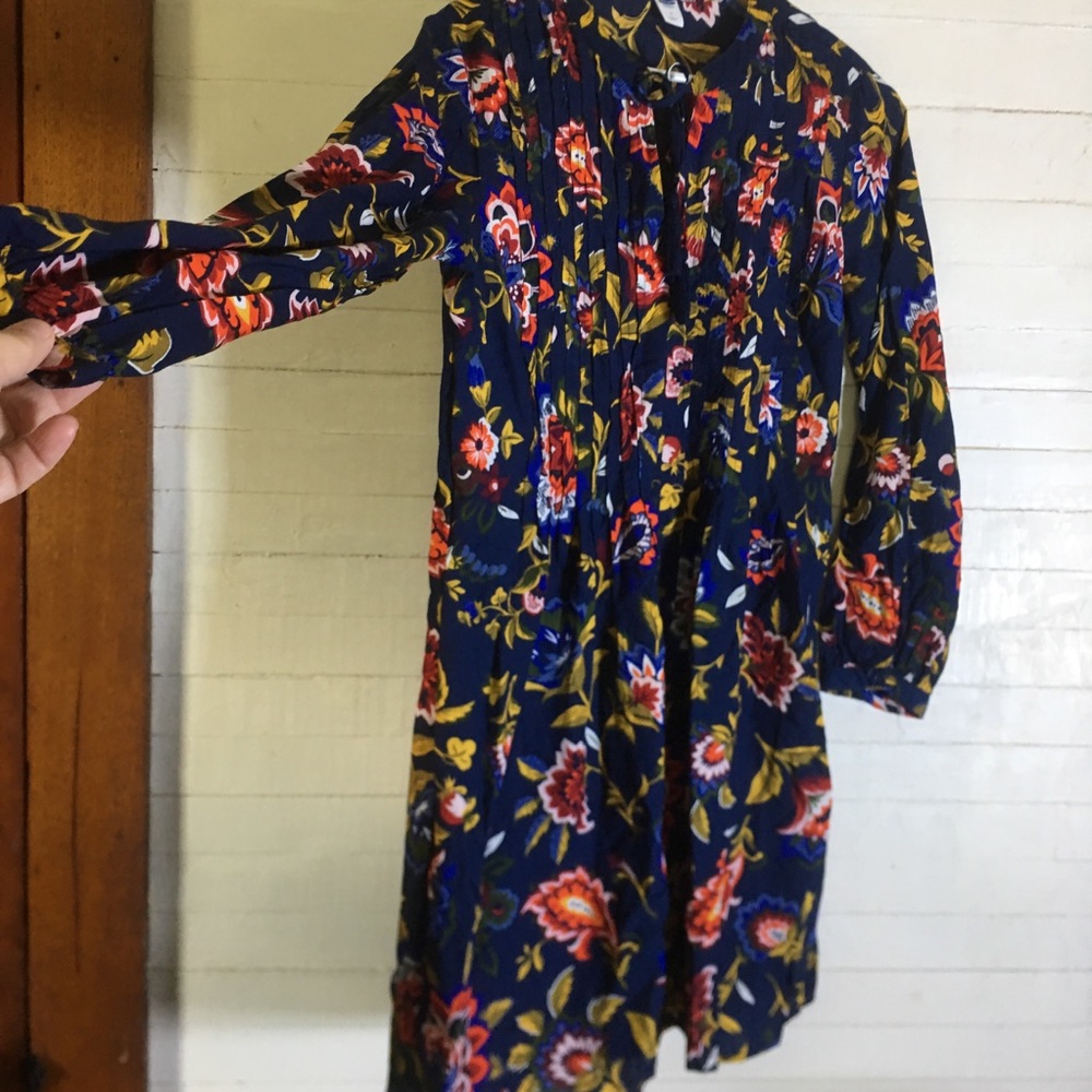 Old Navy Tunic Style Dress Navy Floral